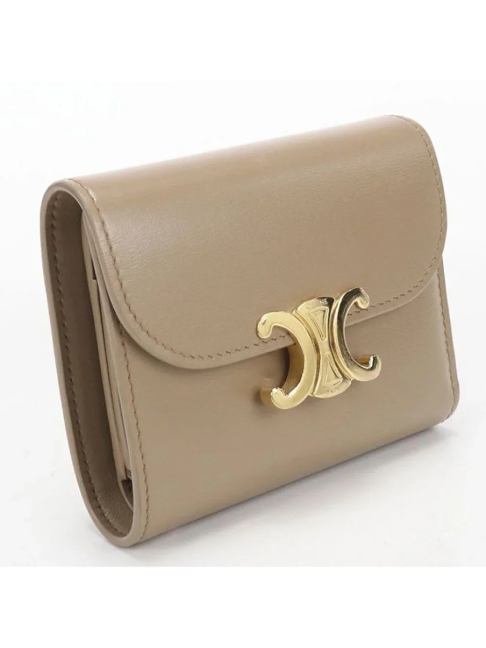 Celine Small Flap Wallet Triomphe Trifold Calfskin